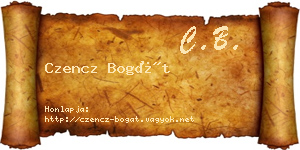 Czencz Bogát névjegykártya